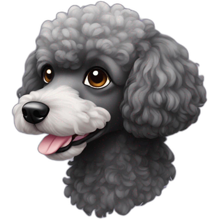 Black poodle old emoji