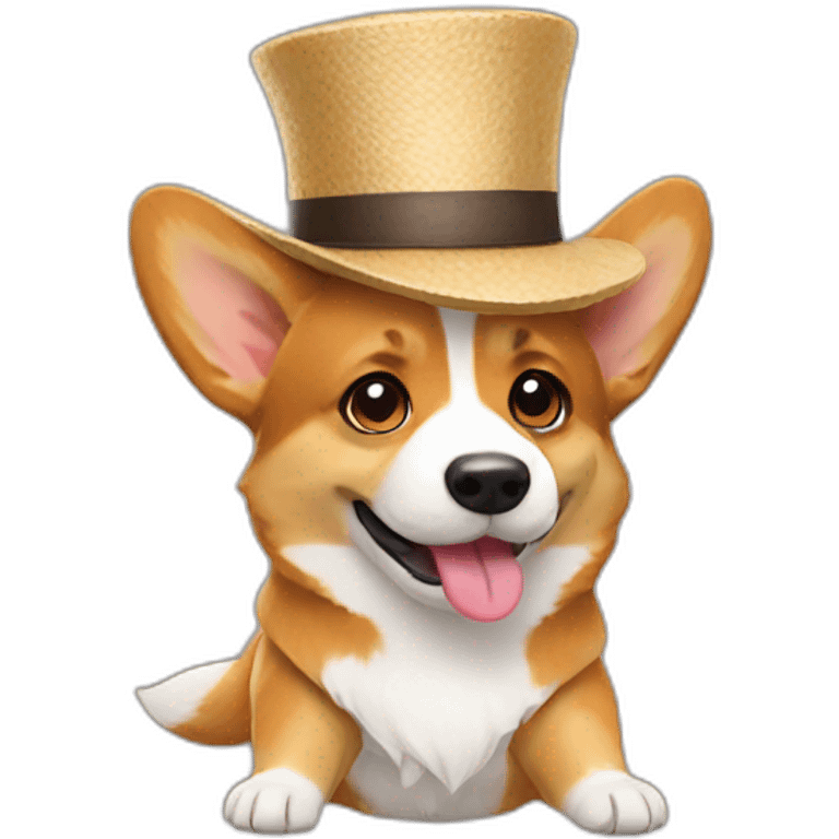 Corgi with hat emoji