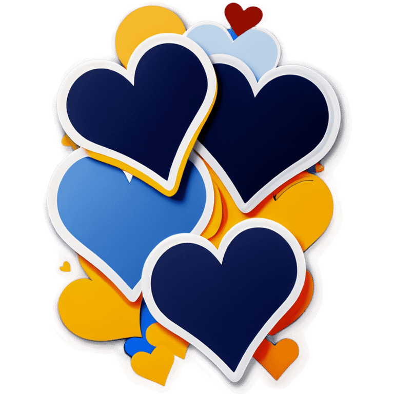 Navy blue hearts emoji