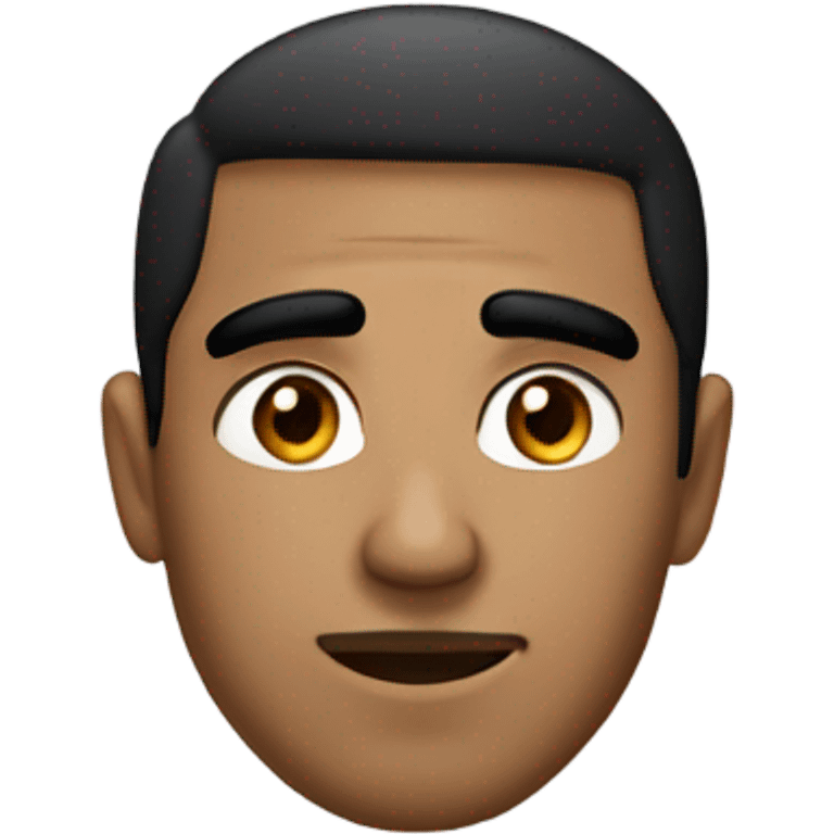 the guy is 20+ years old, black-haired, with thick black eyebrows, a snub nose and a pointed chin emoji