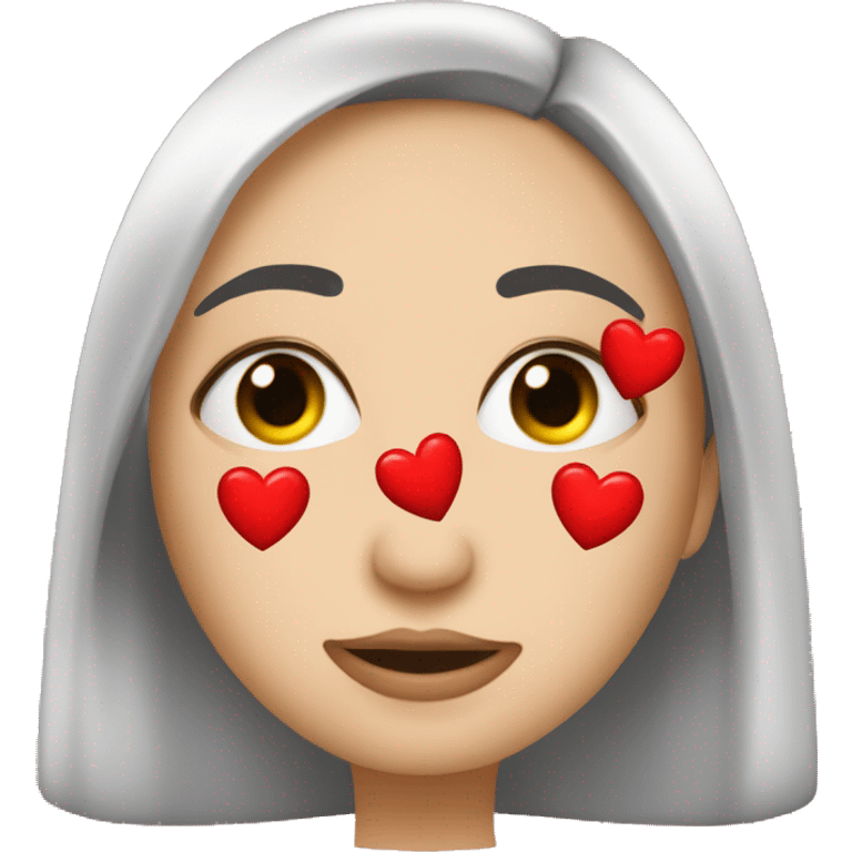 Cara tirando un beso con corazones en los ojos  emoji