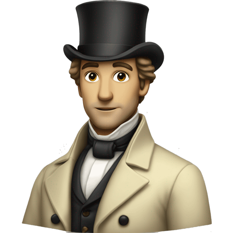 Regency man in cylinder hat with sideburns and in light suit NO MUSTACHE LIGHT SKIN emoji