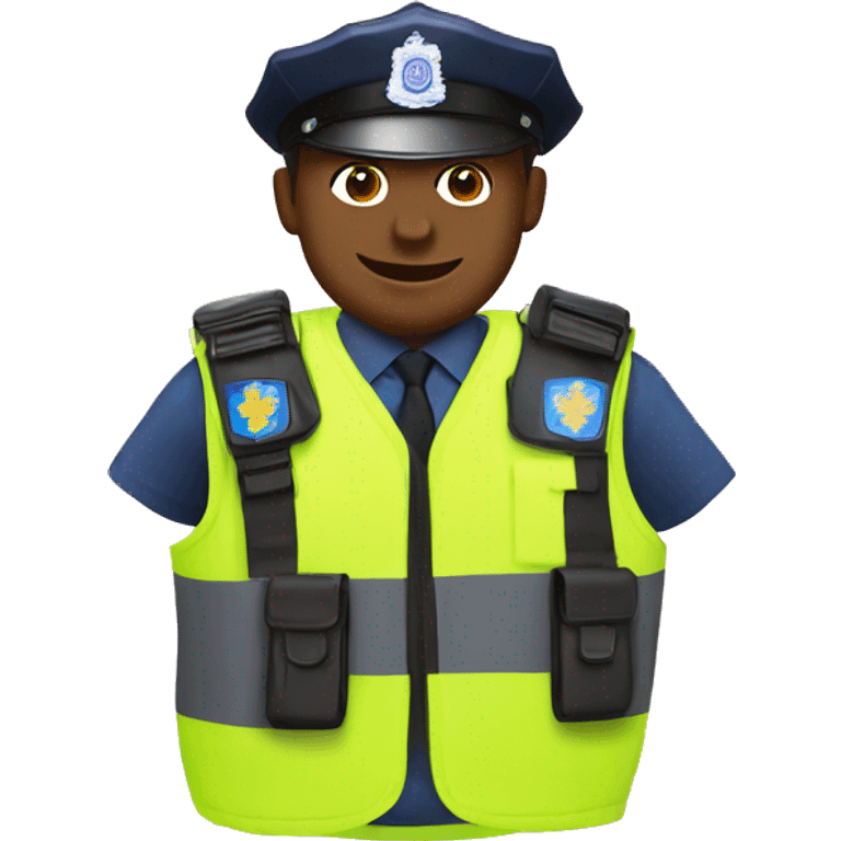 Police office with uk police gear - high vis vest emoji