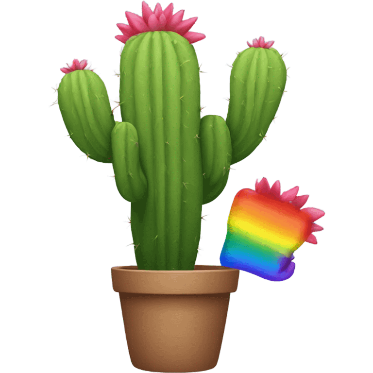 Rainbow cactus emoji