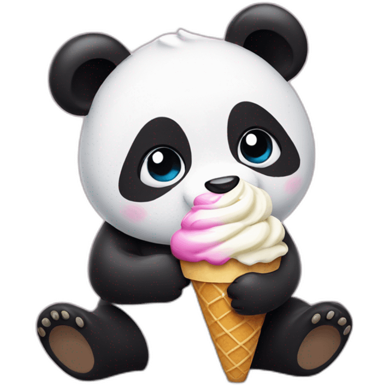 Panda eating ice cream emoji