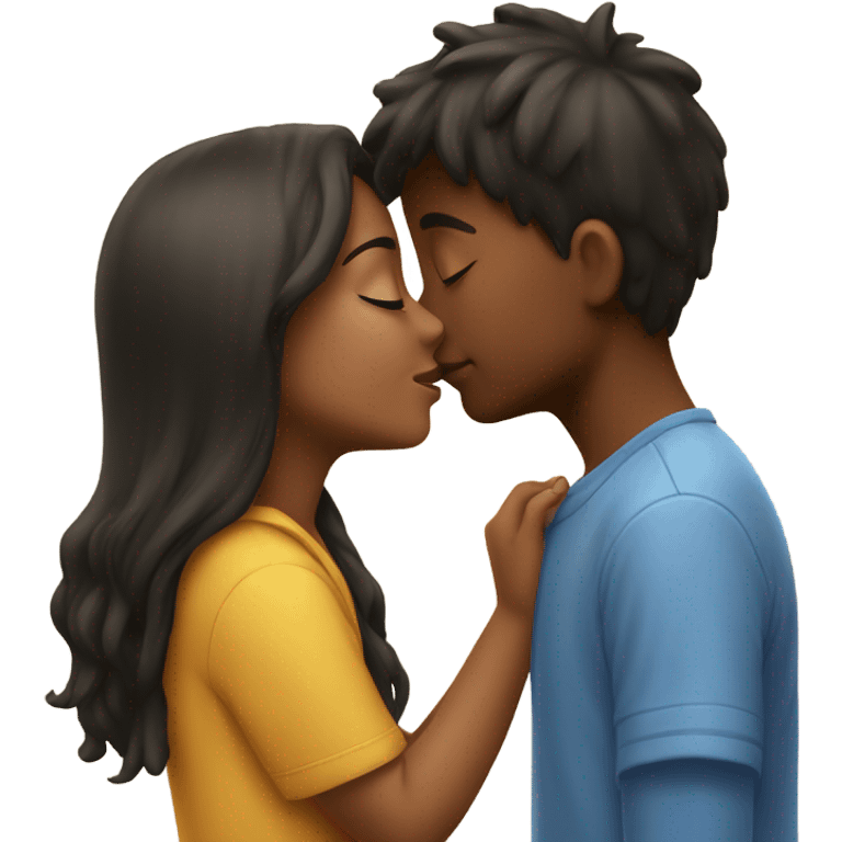 girl kissing boy emoji