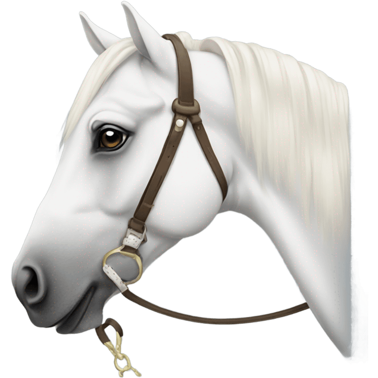 White Arabian horse with bridle  emoji