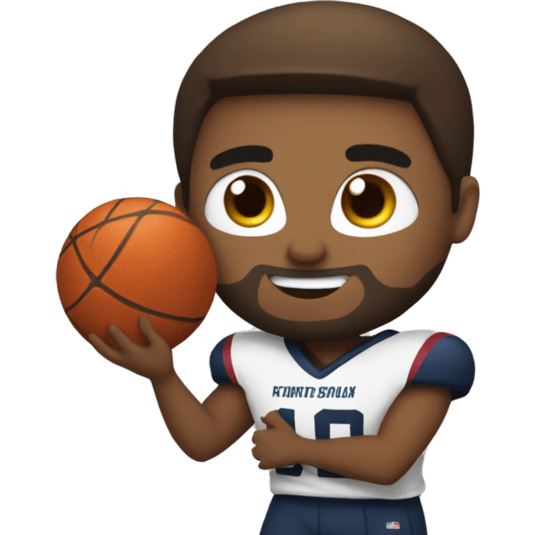 Football player holding a basketball emoji