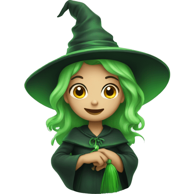 cute green witch  emoji