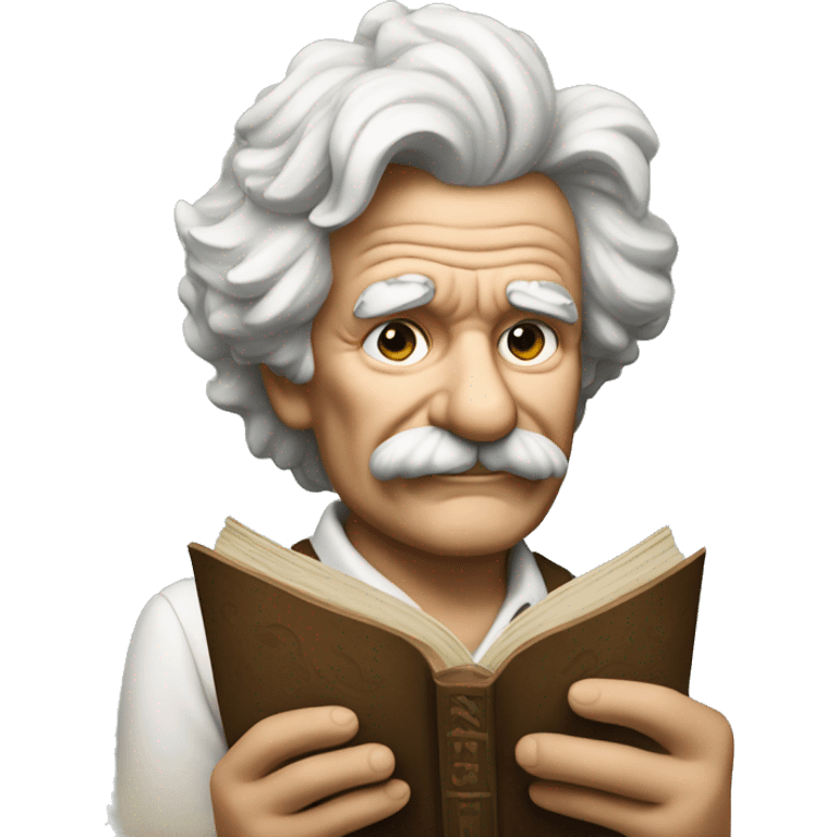 Mark Twain holds a book in his hand emoji