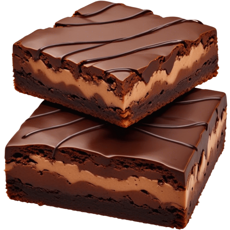 Cinematic Realistic Brownies, rich and dense with a deep chocolate hue, slightly cracked on top revealing the fudgy center, soft light reflecting off the warm surface, a few crumbs scattered around, glowing with an indulgent and comforting texture. emoji