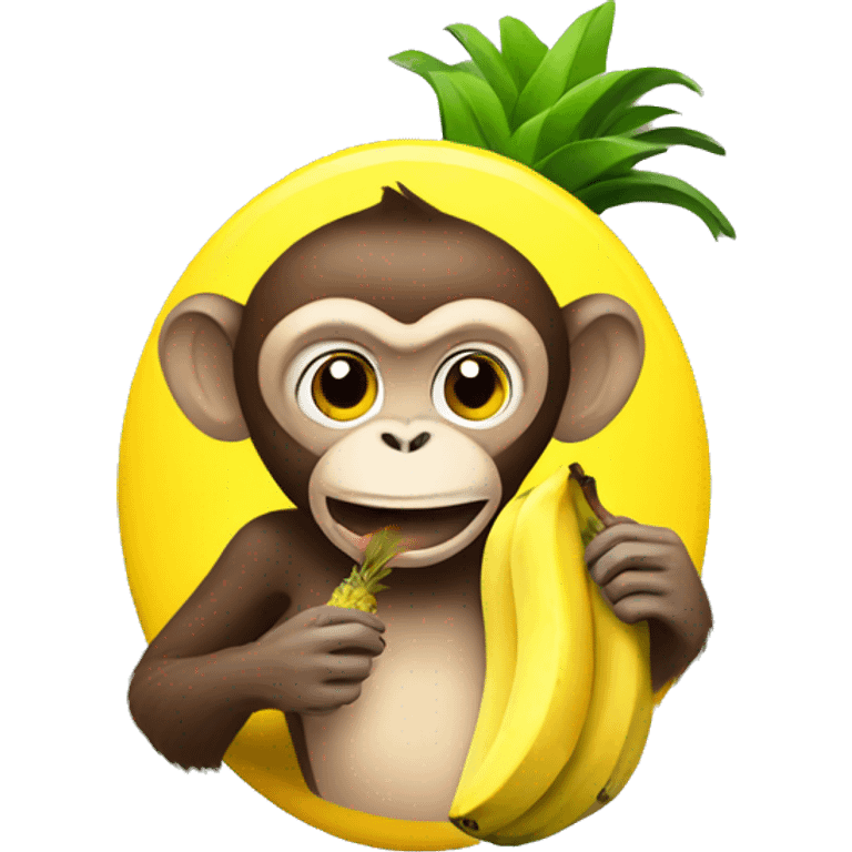 monkey EATING ANANAS BANANA emoji