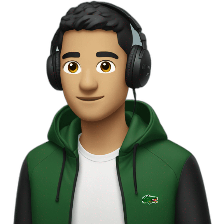 Lacoste headphone latin guy with black windbreaker emoji