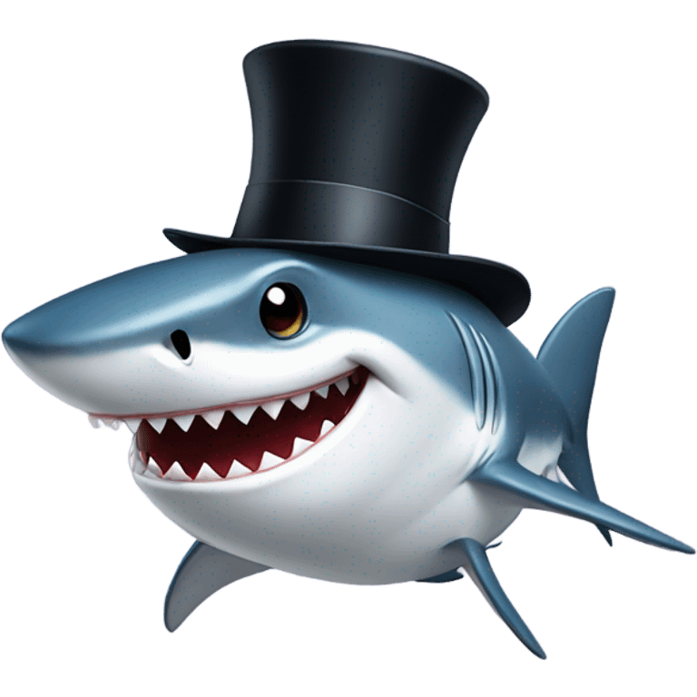 Shark with a top hat emoji