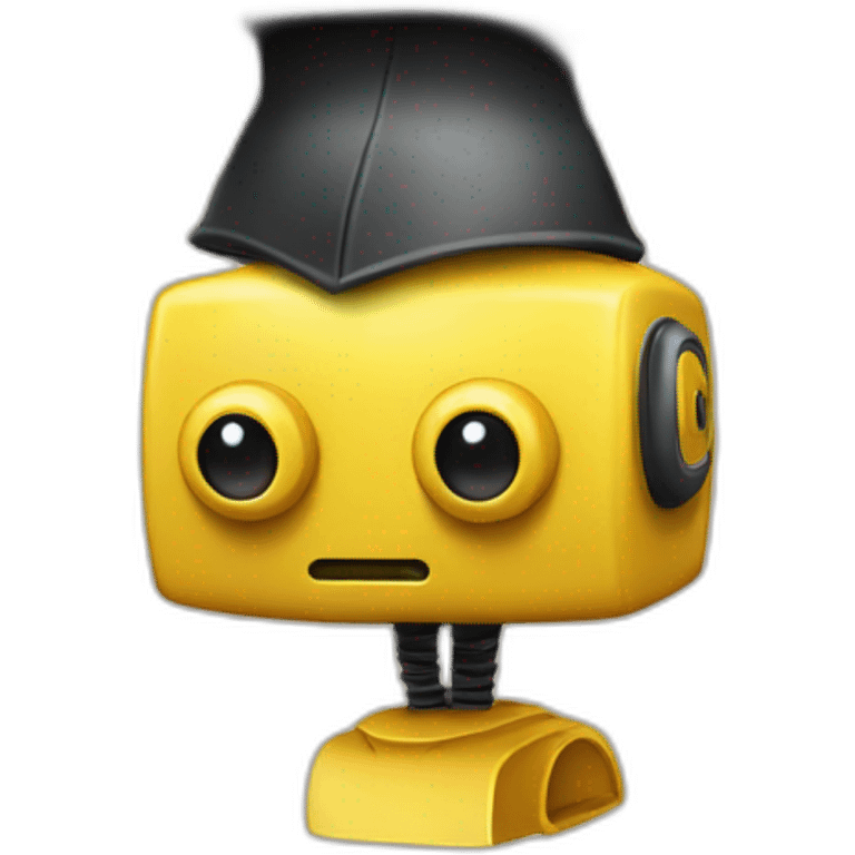 yellow robot with mortarboard on its head emoji