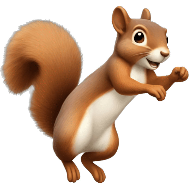 female squirrel from the front jumping with big tail
 emoji