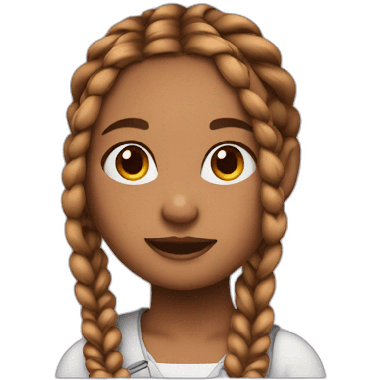 cute spicy girl with braids emoji