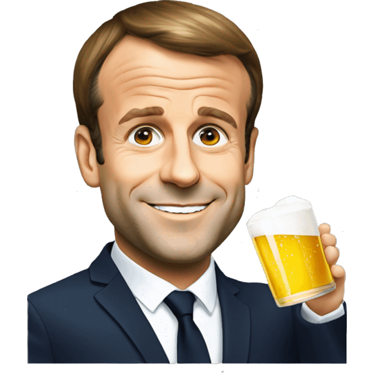 Emmanuel Macron drink beer emoji