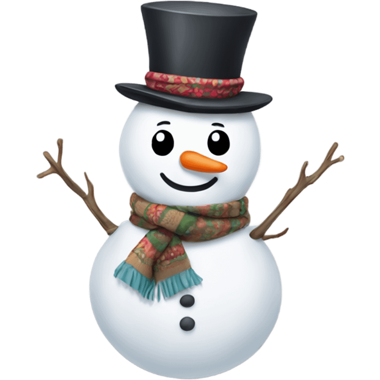 Snowman with a scarf emoji