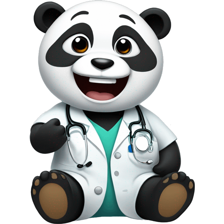 doctor panda laughing  emoji