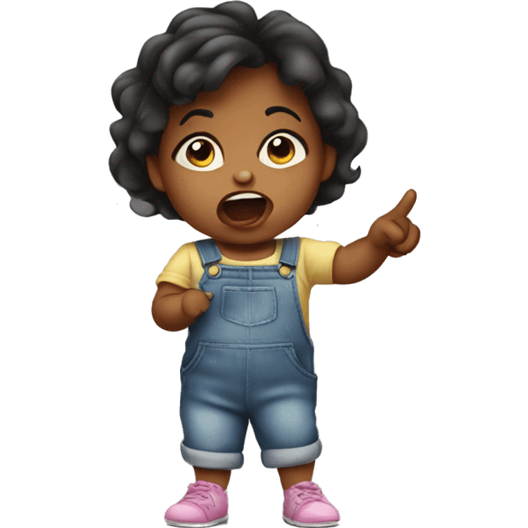 very furious baby girl toddler pointing with hand at someone emoji