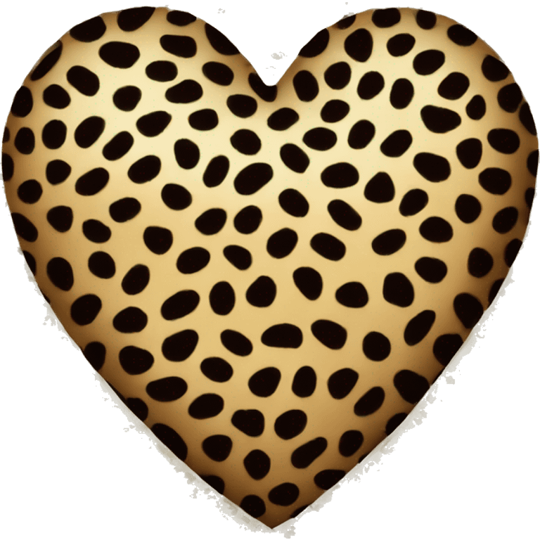 leopard print love heart  emoji