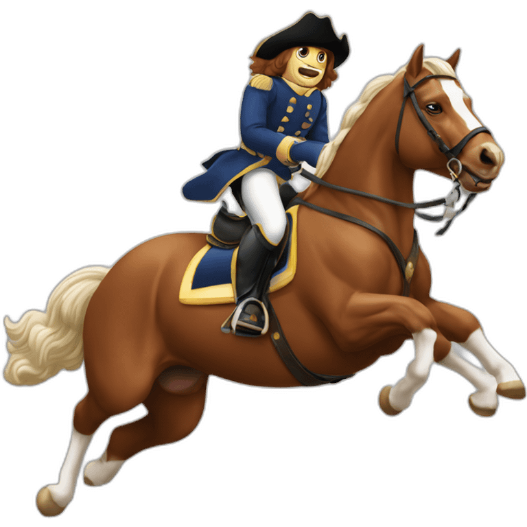 Cavalier a cheval qui saute un obstacle emoji