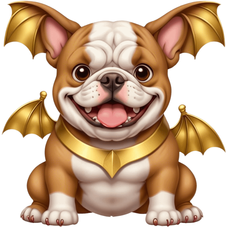 Bulldog with gold  bats  emoji