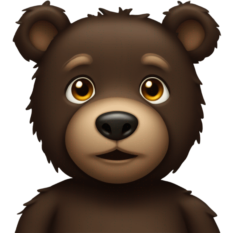 Dark Brown teddy bear emoji