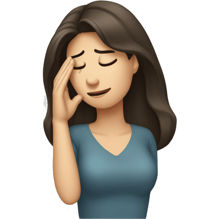 Brunette girl doing a facepalm emoji