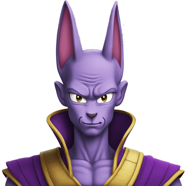 The face of beerus from dragon ball super emoji