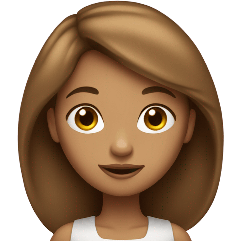 tan girl with long brown hair coquette emoji