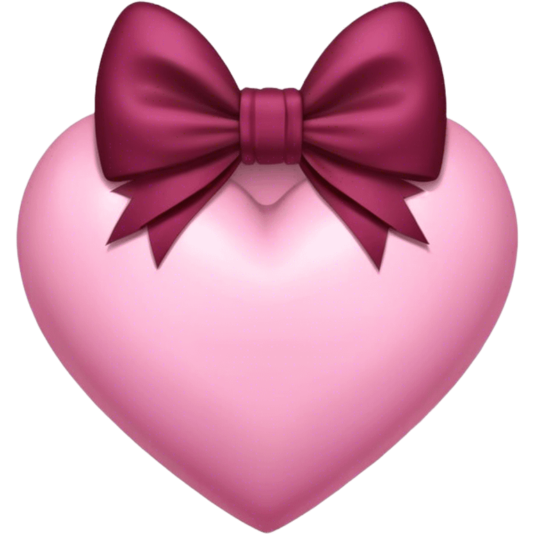 Pink heart with burgundy bow emoji