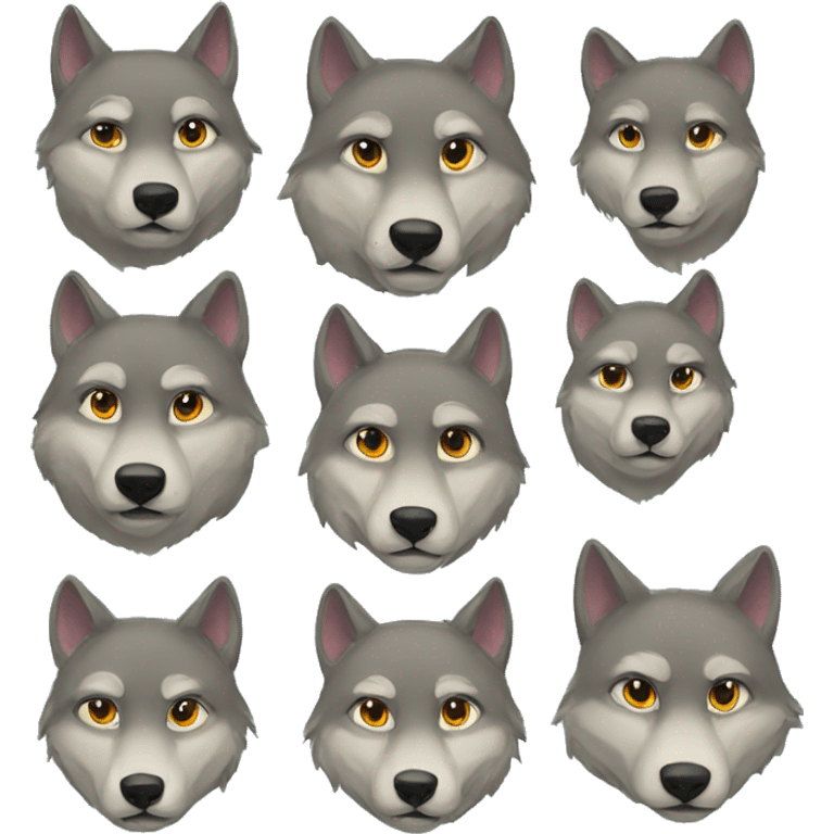 wolf family emoji