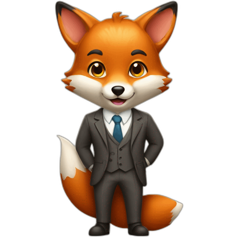 Cute fox banker emoji