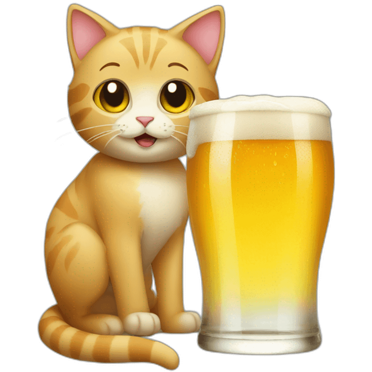 Cat drink beer emoji