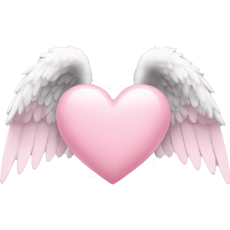 soft pink heart with angel wings emoji