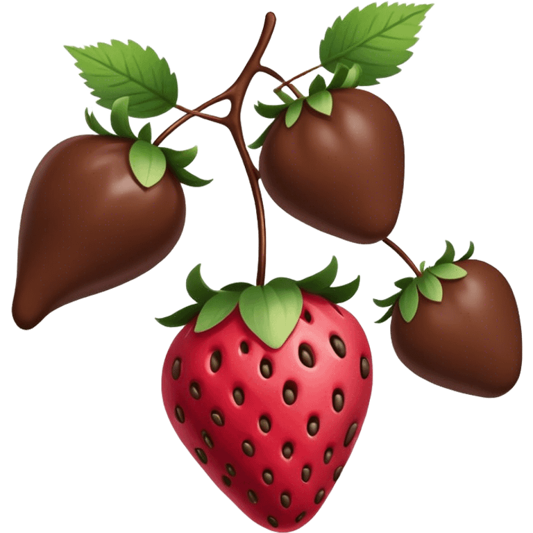 Chocolate-covered strawberries  emoji