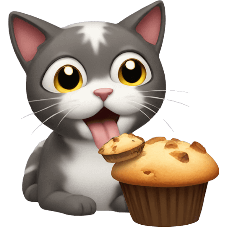 cat eating muffins emoji