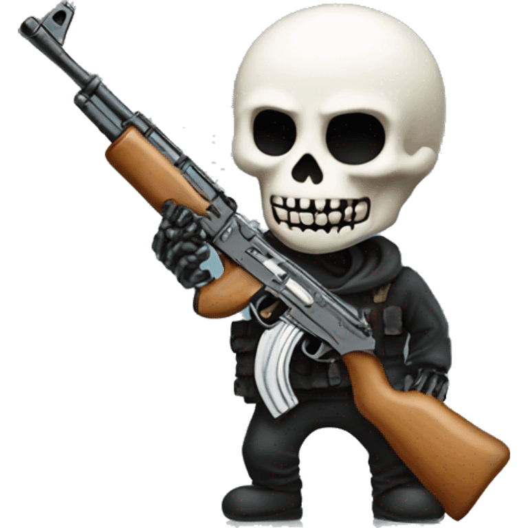 a skeleton holding an ak47 emoji