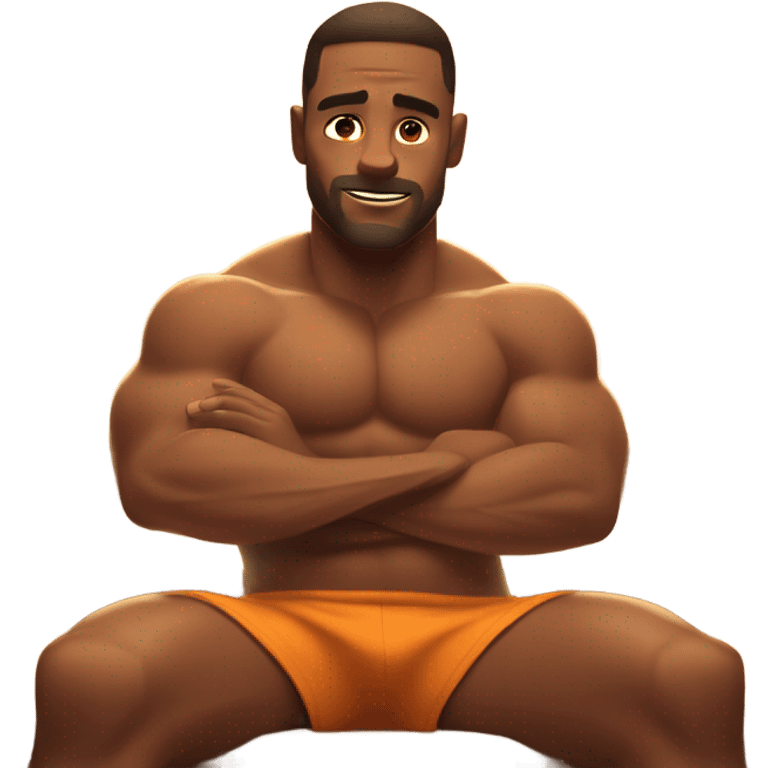 Hot muscle guy in sauna emoji