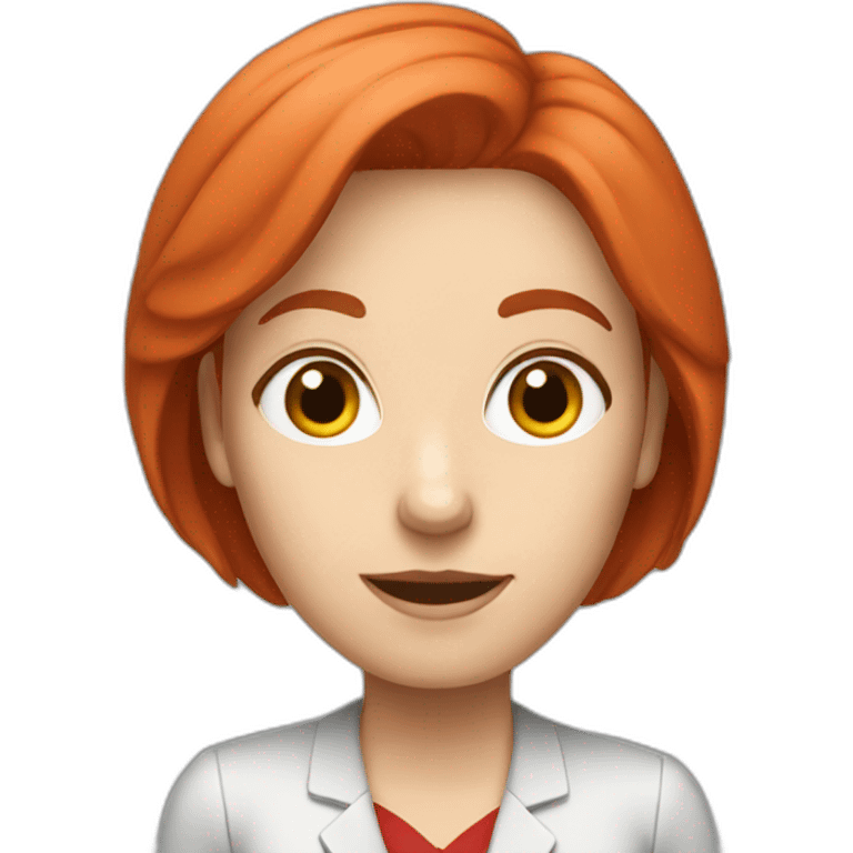 white woman teacher with red hair emoji