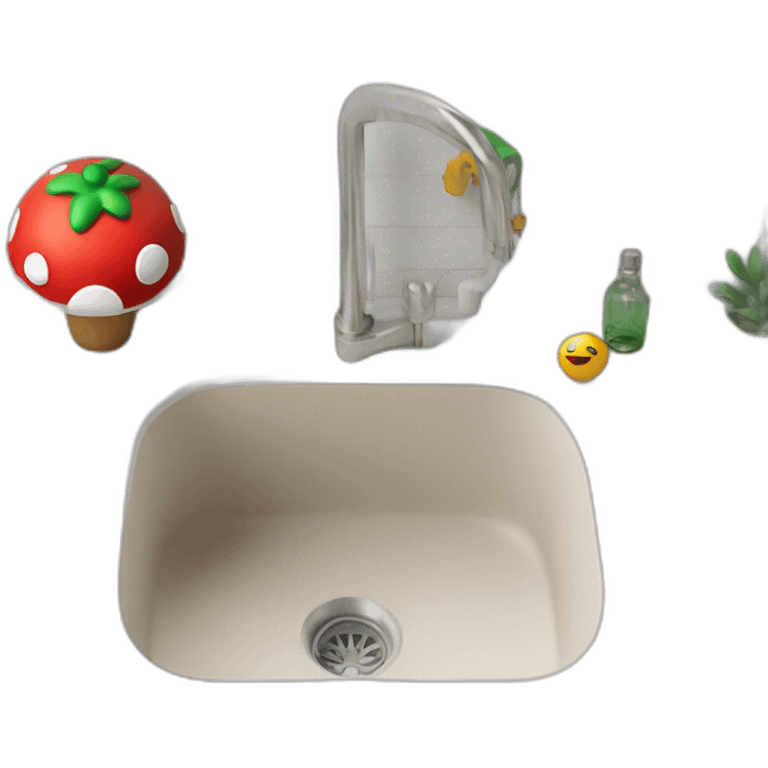 super Mario fixing sink emoji