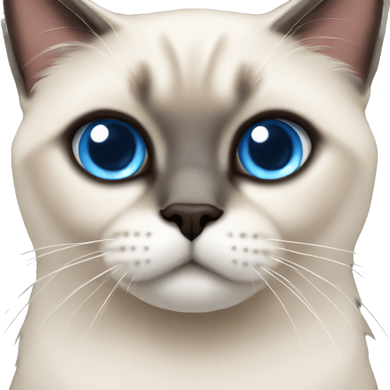 short hair himalayan siamese cat blue eyes emoji