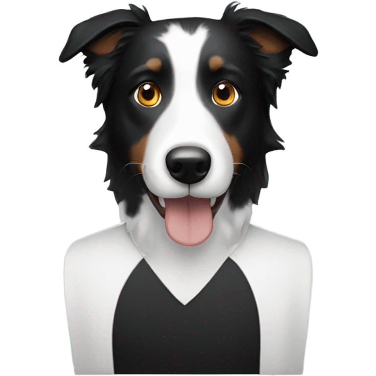 a man with a Black and White Border Collie
 emoji