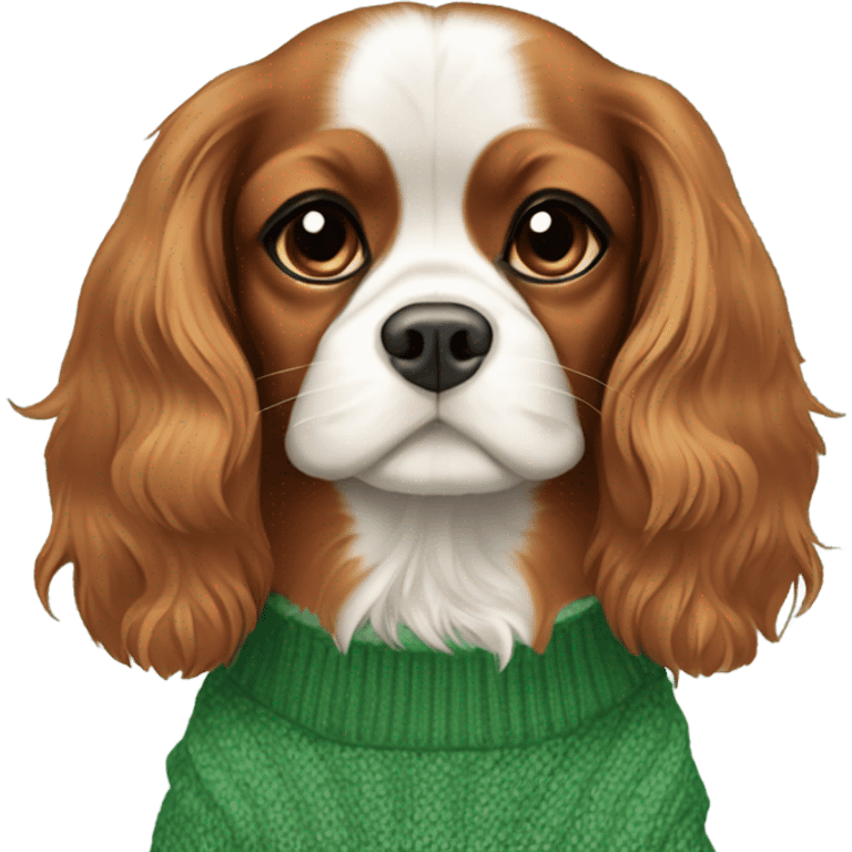 Cavalier in green sweater  emoji