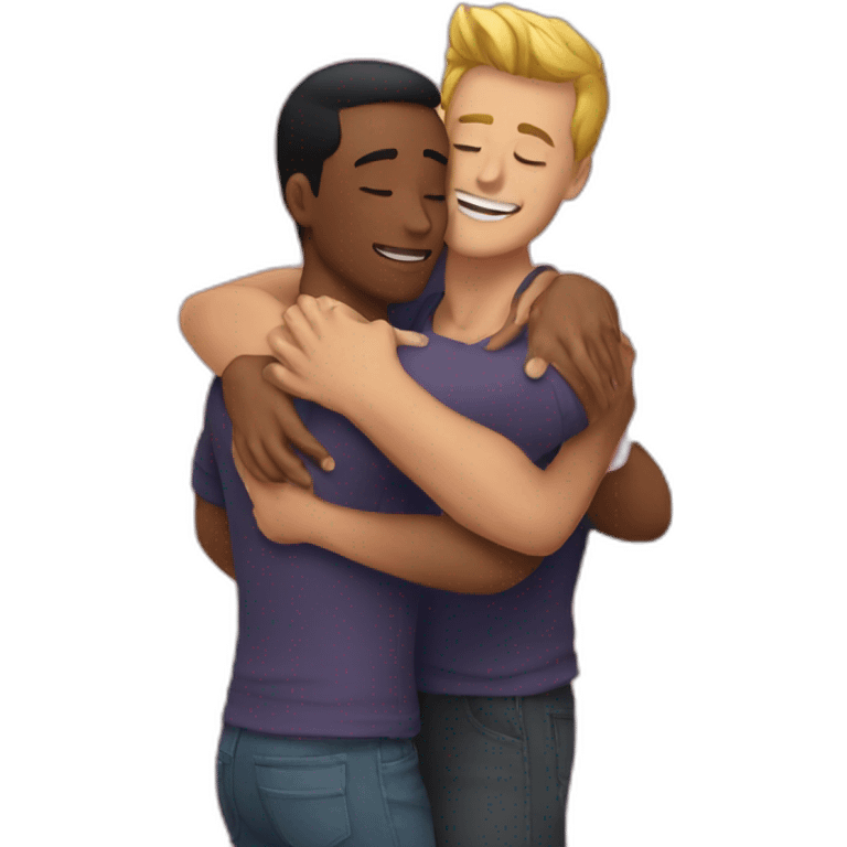 Gay hug emoji