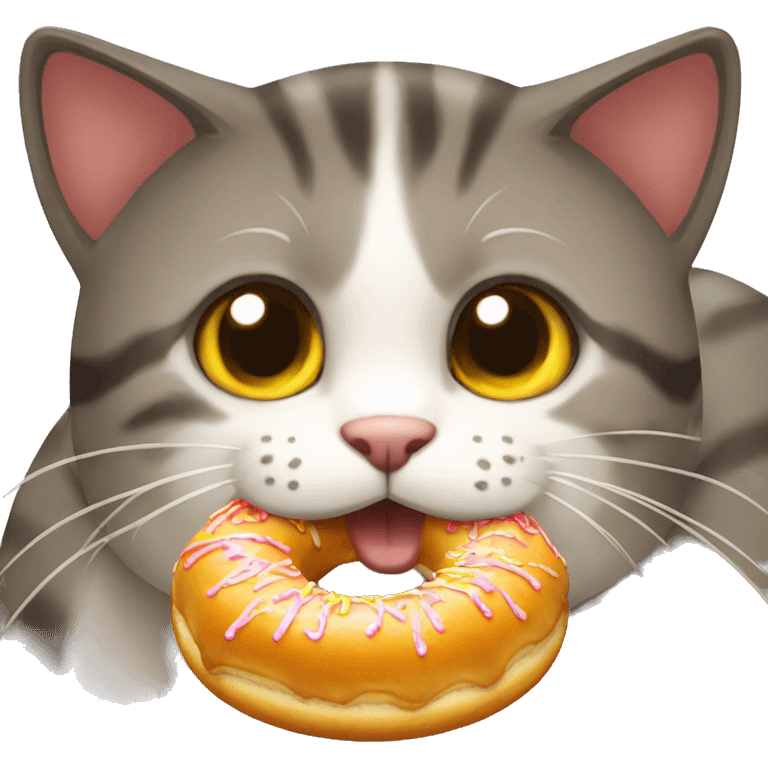 Gato comendo rosquinha emoji