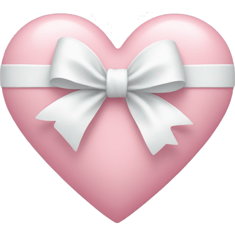 Pastel pink heart with white bow emoji