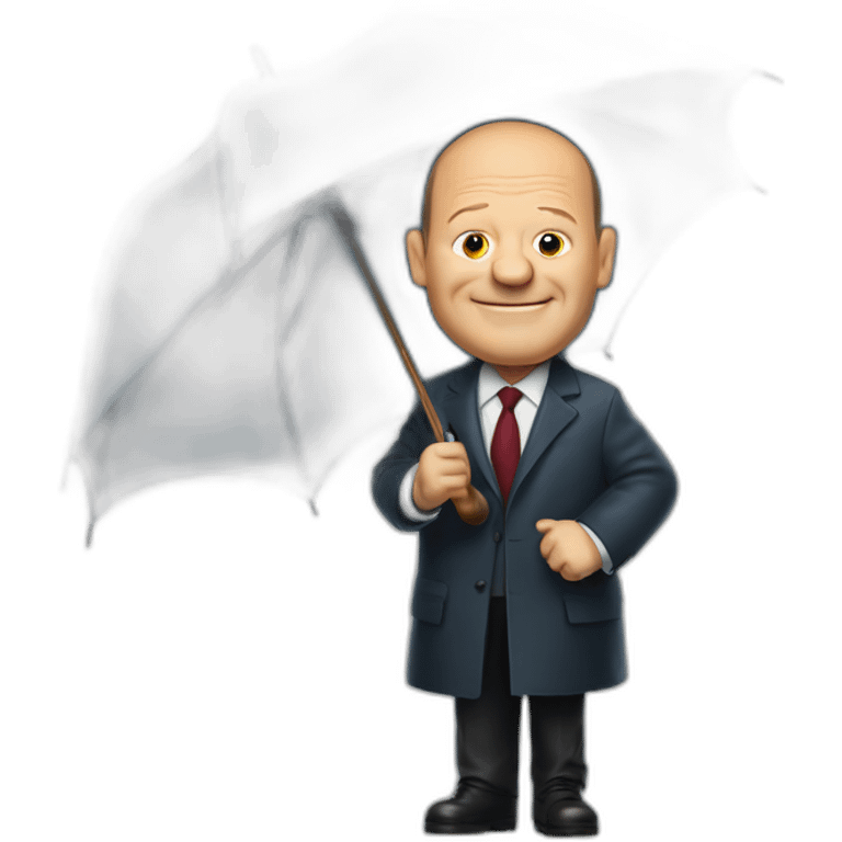 Olaf scholz with umbrella emoji